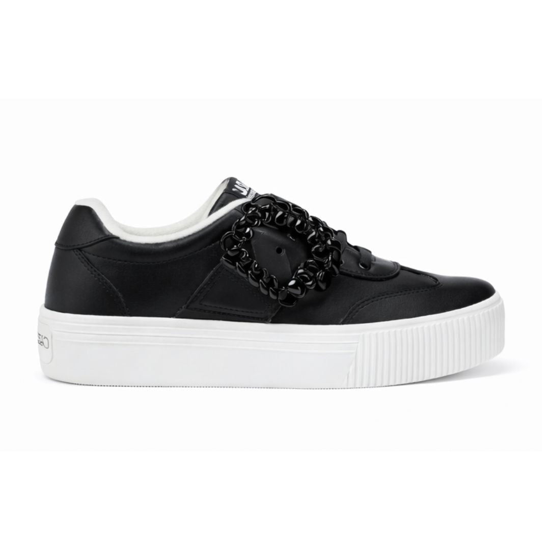 KARL LAGERFELD PARIS Embellished Buckle Platform Sneakers Women - BLK
