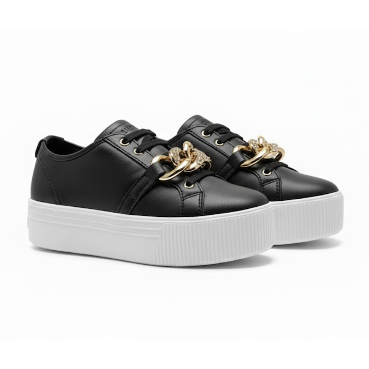 KARL LAGERFELD PARIS Embellished Chain Sneakers Women - BLK - Black / 35