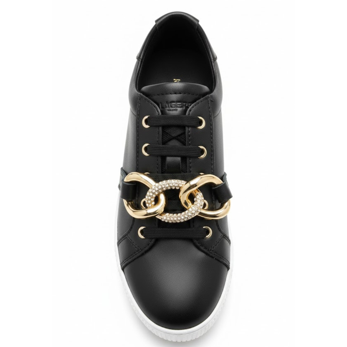 KARL LAGERFELD PARIS Embellished Chain Sneakers Women - BLK