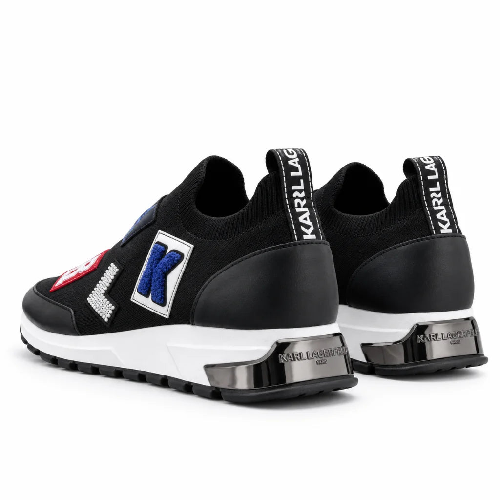 KARL LAGERFELD PARIS Embellished Knit Slip-On Sneakers Women-BLK