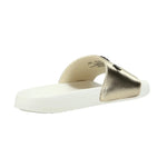 Karl Lagerfeld Paris Embellished Metallic Slide Sandals Women - GLD