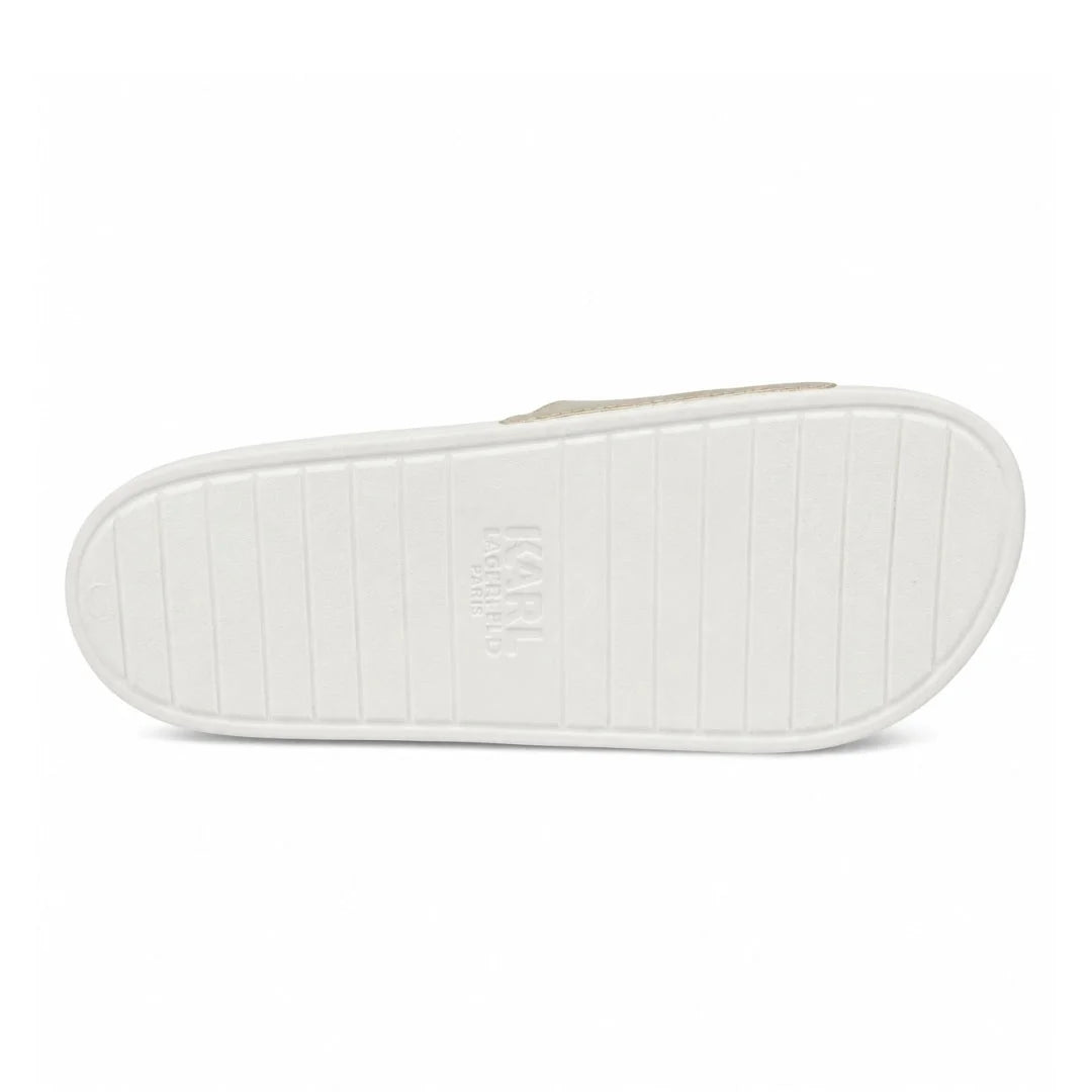 Karl Lagerfeld Paris Embellished Metallic Slide Sandals Women - GLD