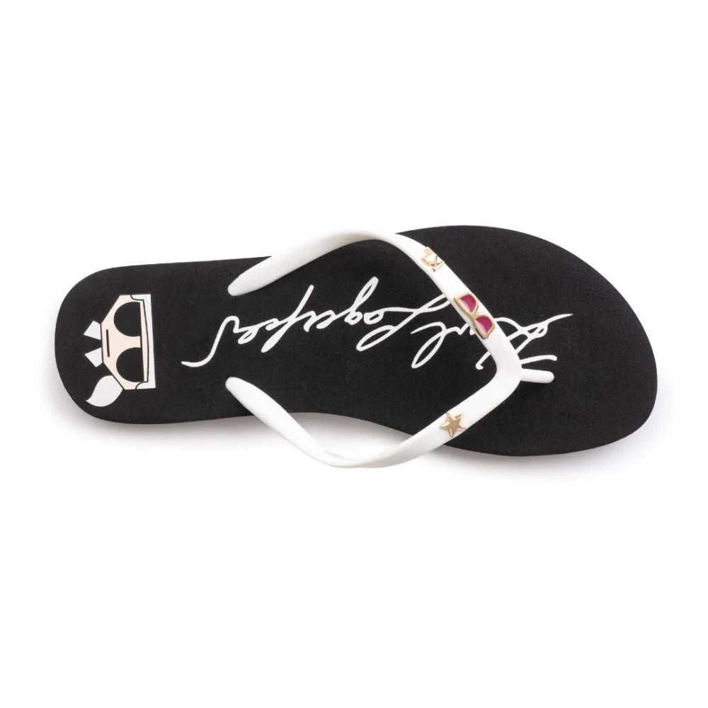 Karl Lagerfeld Paris Flip Flop Black & White Women