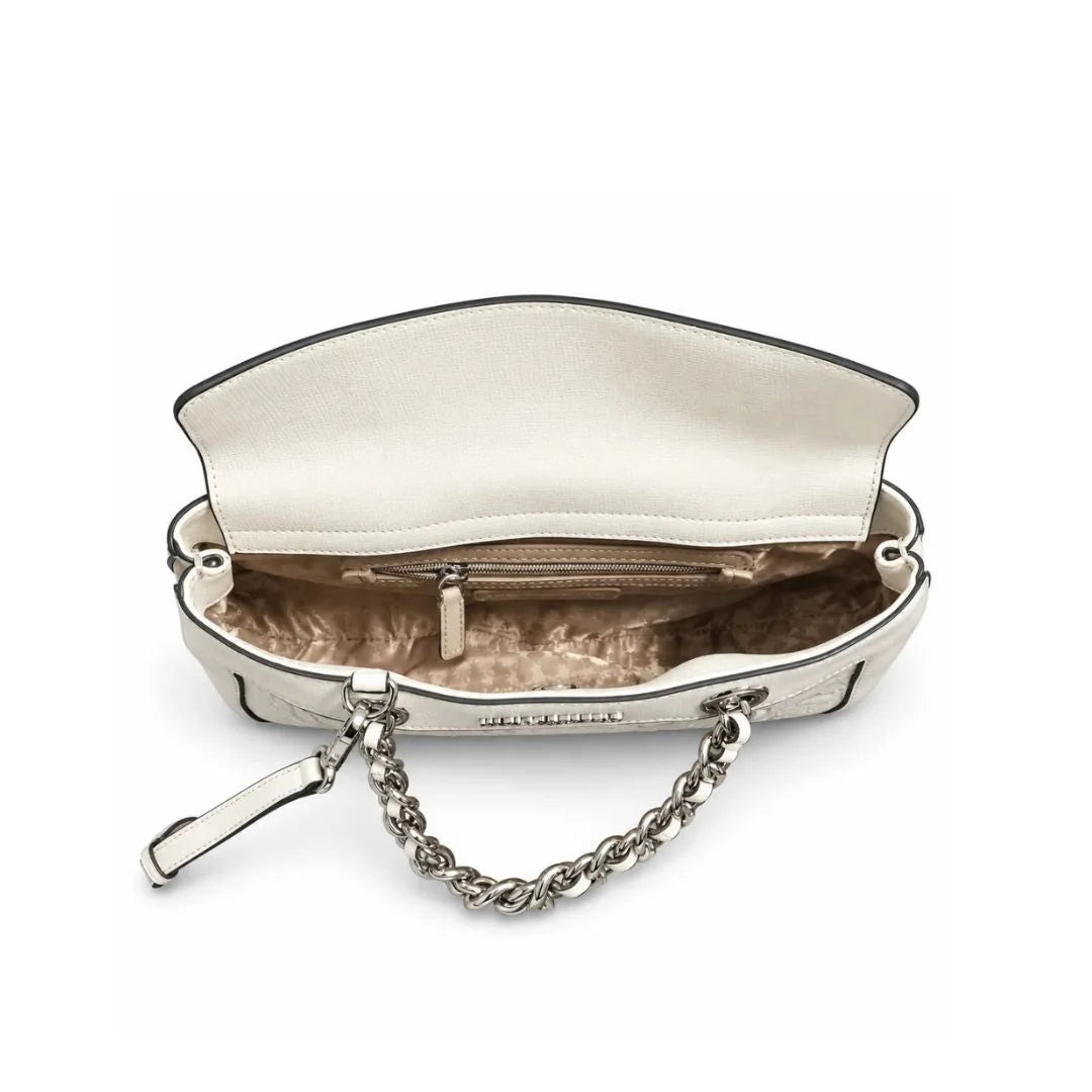 Karl Lagerfeld Paris Floral Chain Shoulder Bag - WHT - White