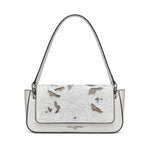 Karl Lagerfeld Paris Floral Embroidered Shoulder Bag - WHT - White
