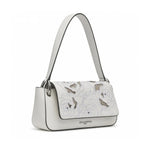 Karl Lagerfeld Paris Floral Embroidered Shoulder Bag - WHT - White