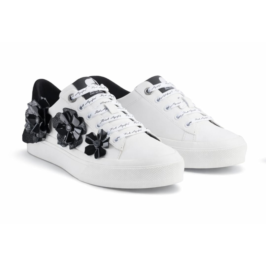 KARL LAGERFELD PARIS Georgia Lace Up Sneakers Women - WHTBLK