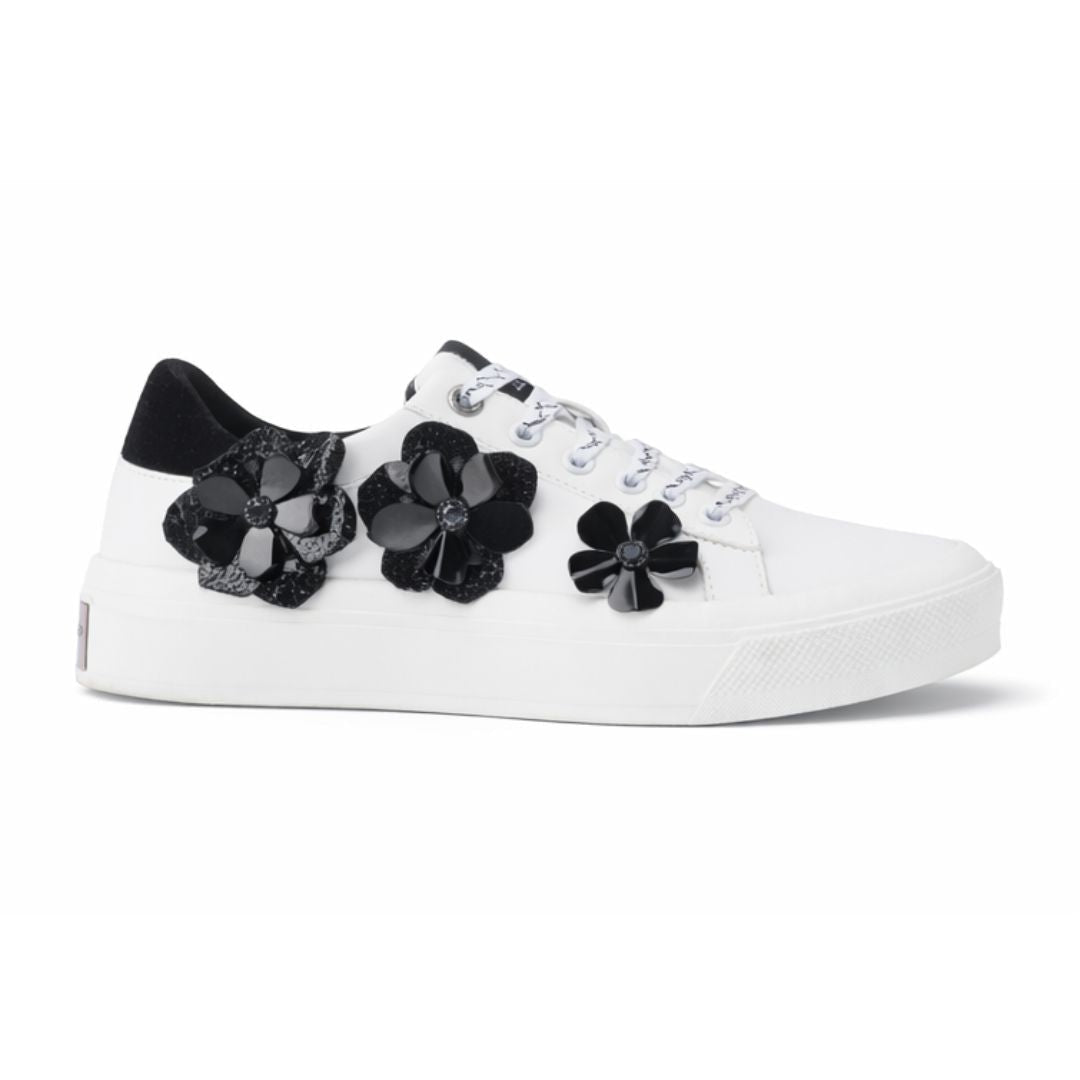 KARL LAGERFELD PARIS Georgia Lace Up Sneakers Women - WHTBLK - White/ Black / 35