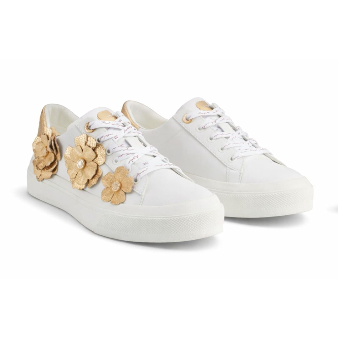 KARL LAGERFELD PARIS Georgia Lace Up Sneakers Women - WHTGLD