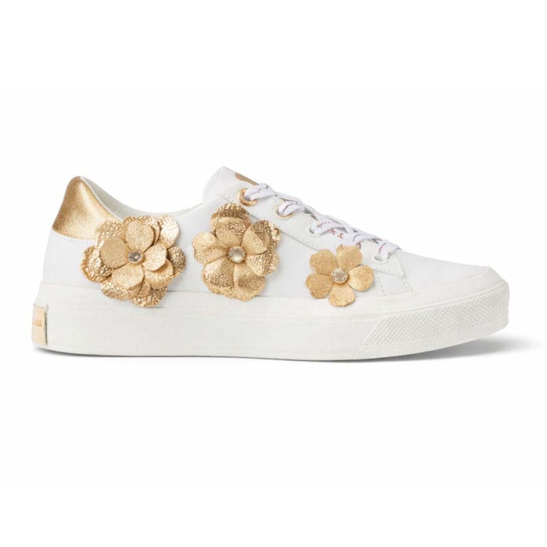 KARL LAGERFELD PARIS Georgia Lace Up Sneakers Women - WHTGLD - White/ Gold / 35