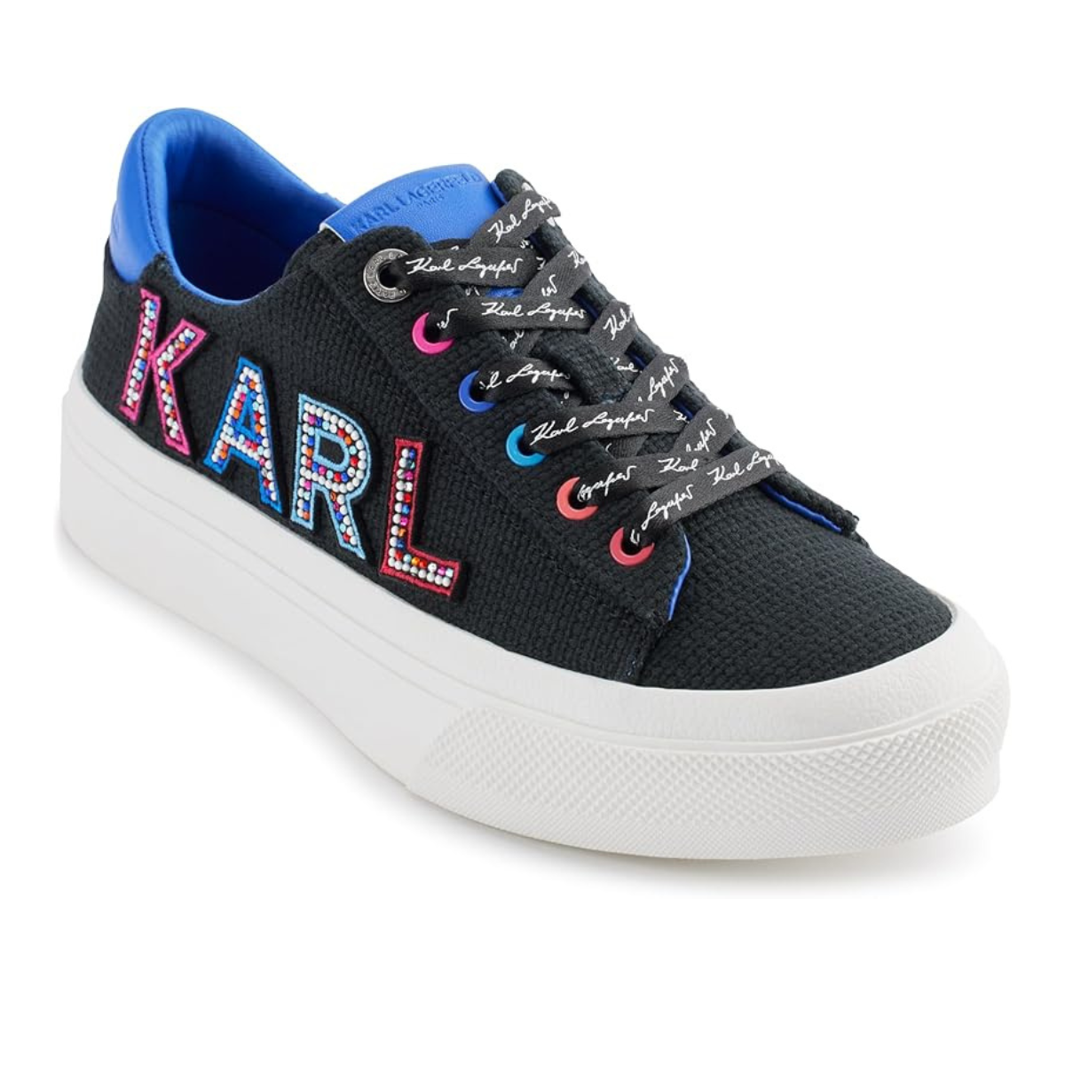 KARL LAGERFELD PARIS Gida Embellished Logo Sneakers Women -BLKBLU