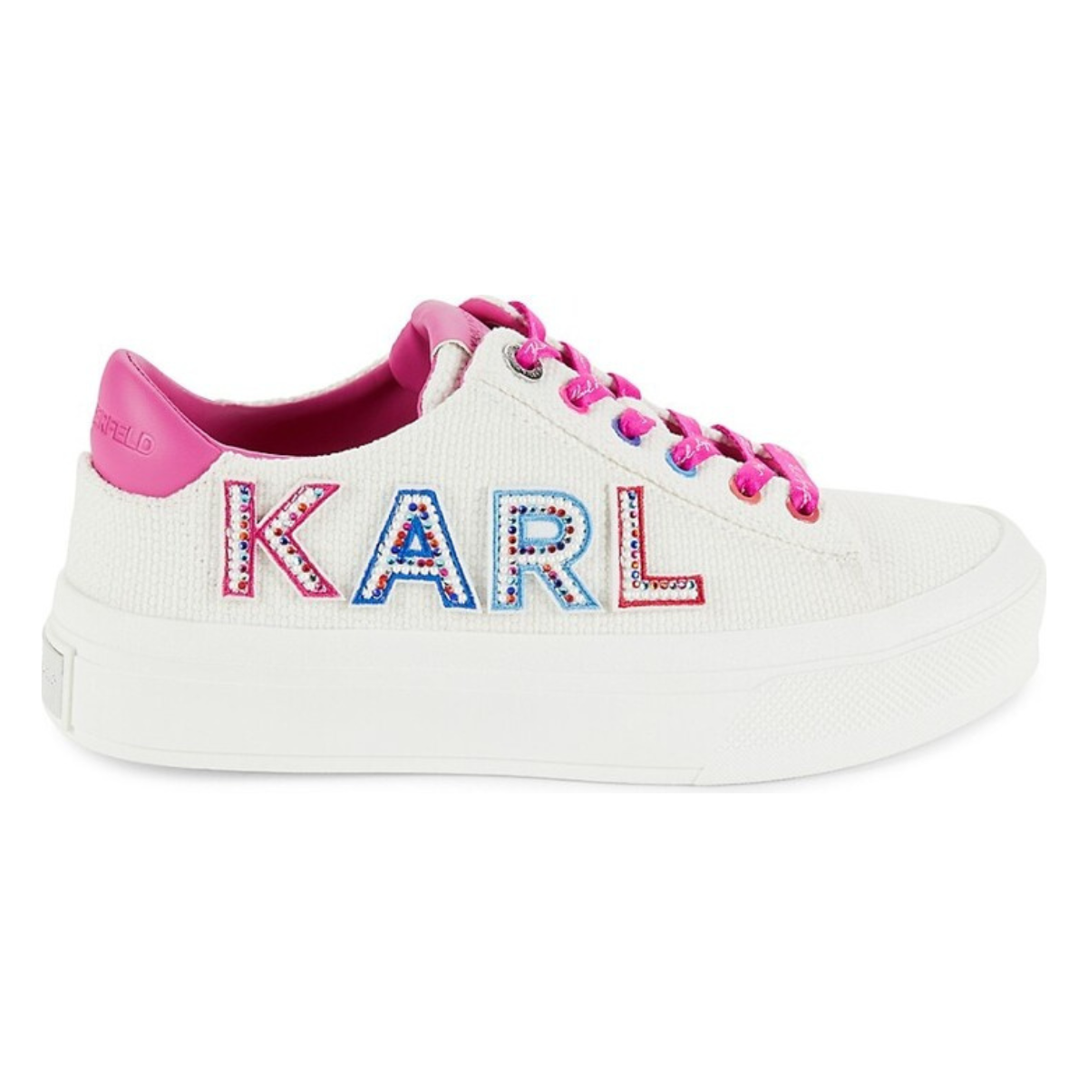 KARL LAGERFELD PARIS Gida Embellished Logo Sneakers Women -WHTPNK - White-Pink / 35