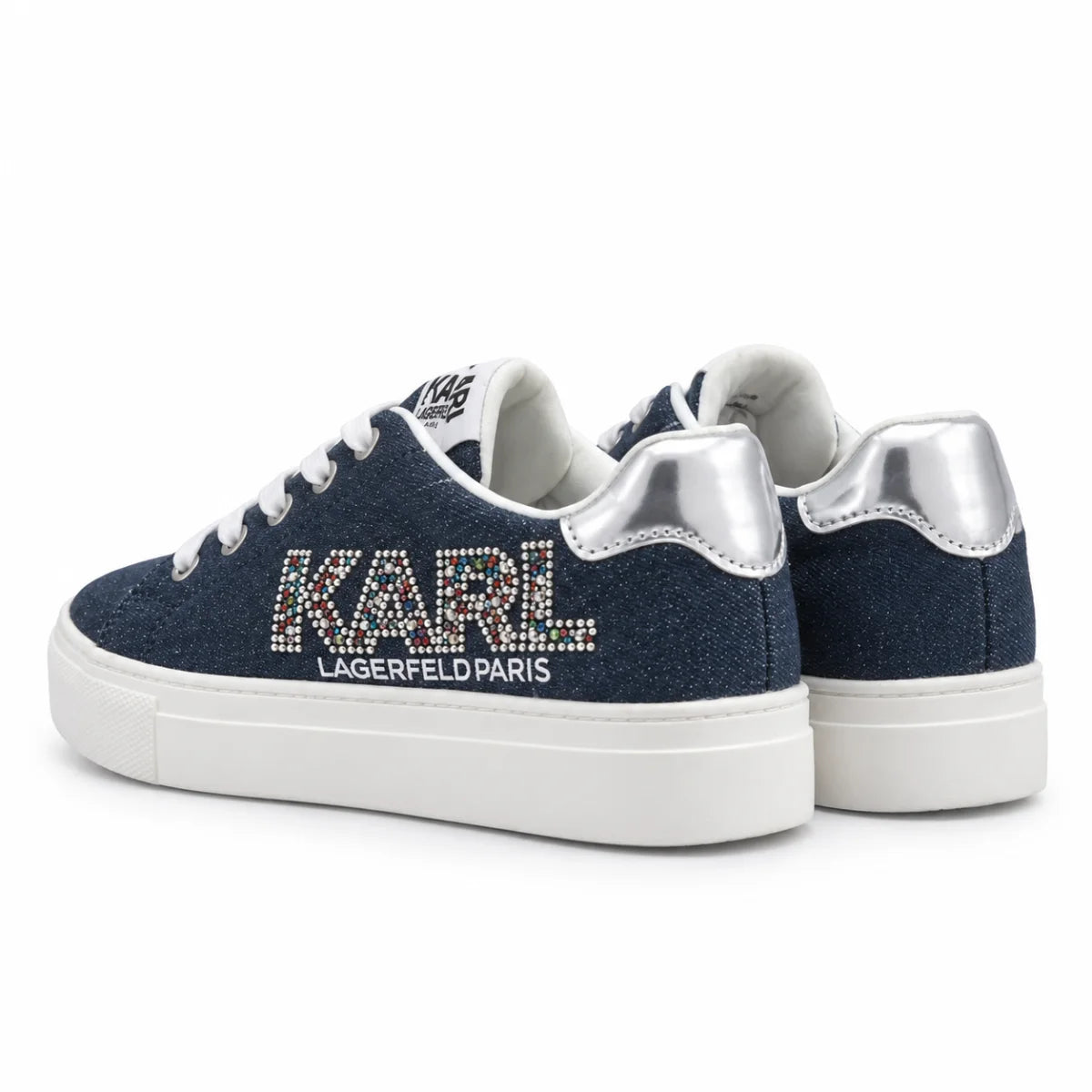 KARL LAGERFELD PARIS Gida Lace-Up Studded Sneaker Women - NVY