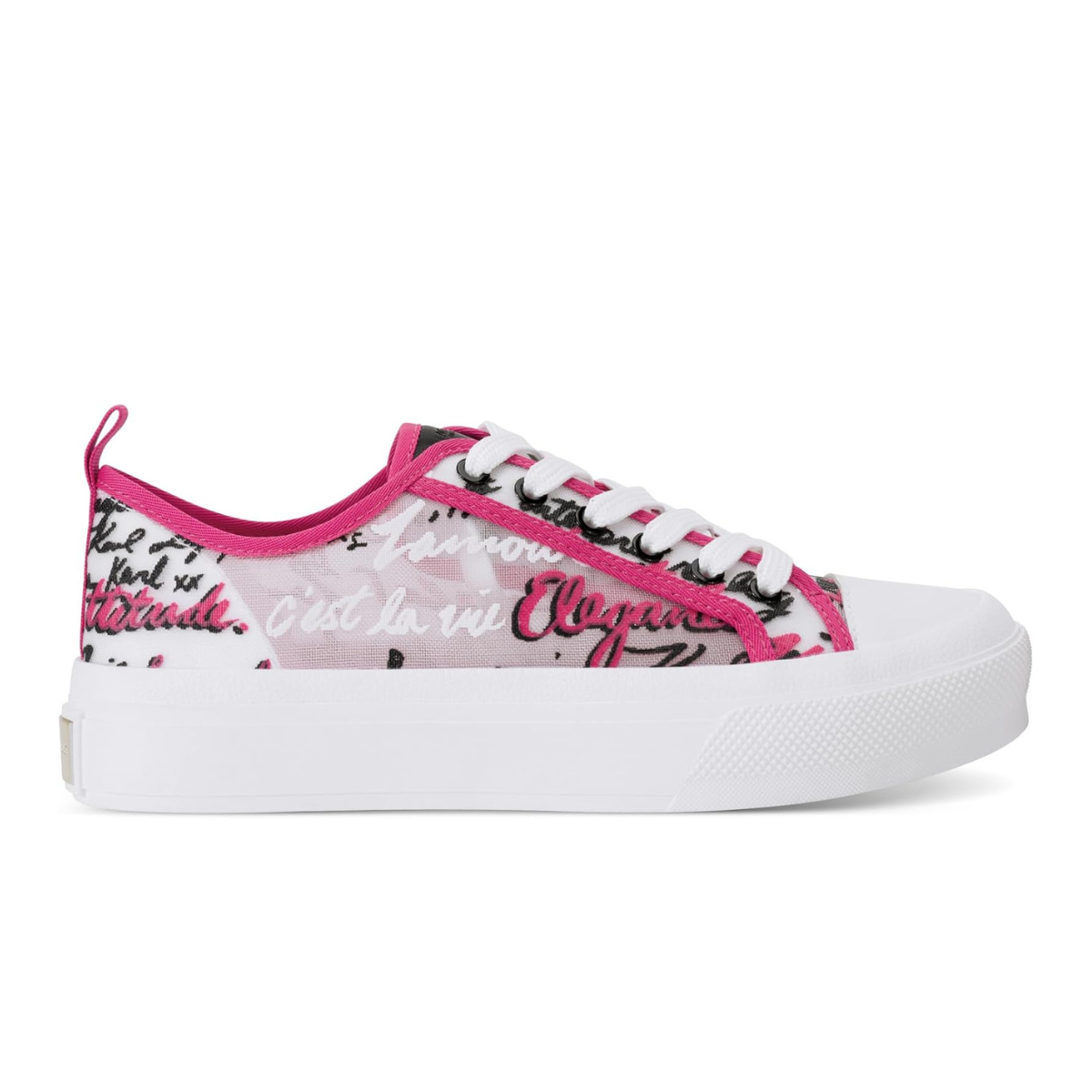 KARL LAGERFELD PARIS Gilianne C’est La Vie Lace Up Sneakers Women - PNK - Pink / 35