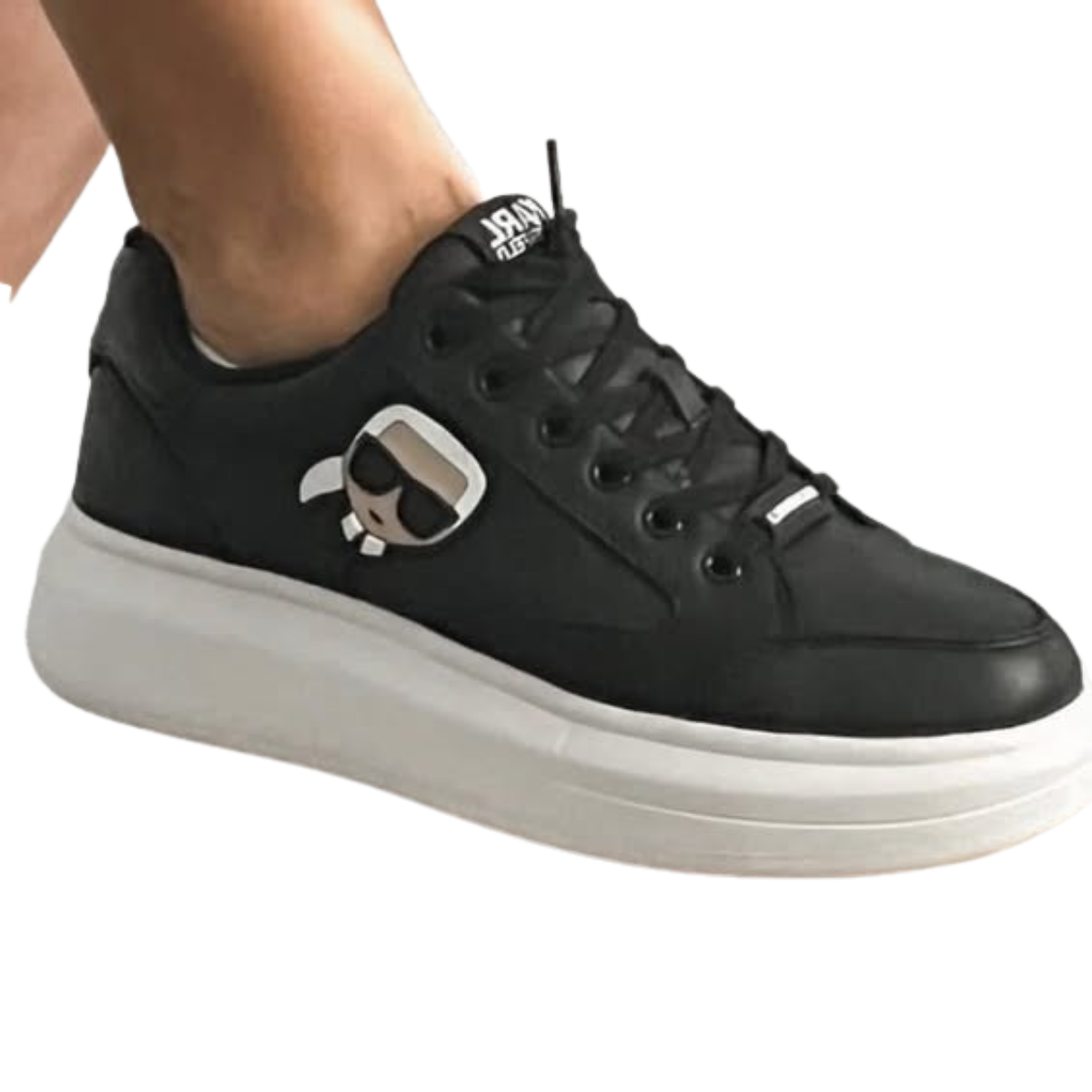 KARL LAGERFELD PARIS HEAD Leather Sneakers Women - BLK