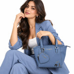 Karl Lagerfeld Paris Heart Charm Tote Bag - SBLU - Sky Blue