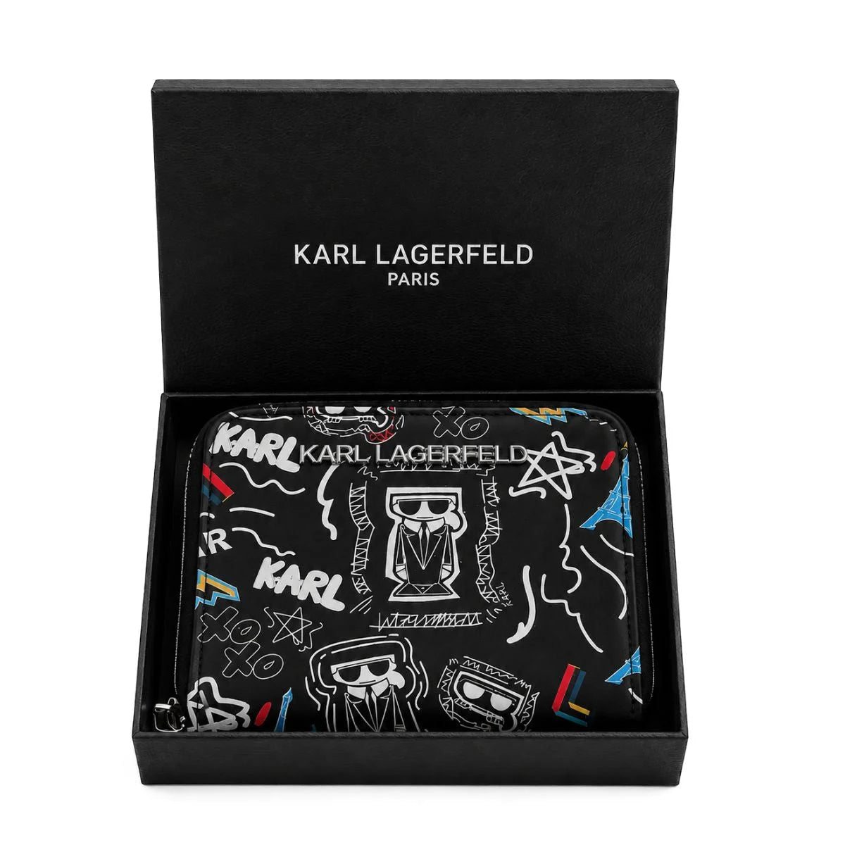 Karl Lagerfeld Paris Ikonik Sm Folded Zip Wallet Women