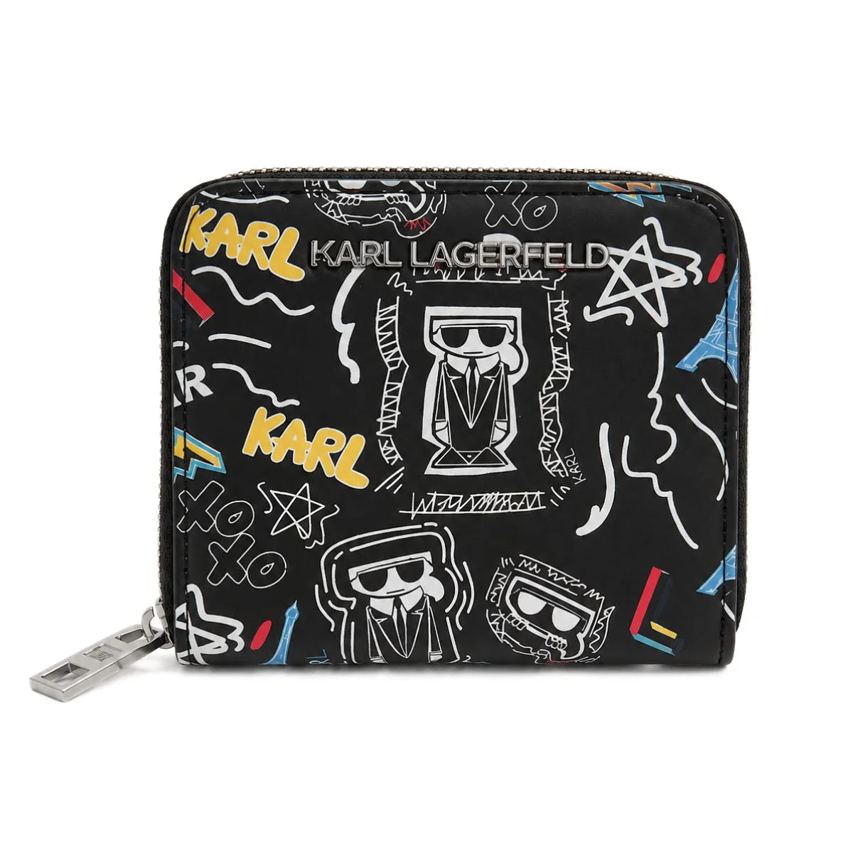 Karl Lagerfeld Paris Ikonik Sm Folded Zip Wallet Women - Black