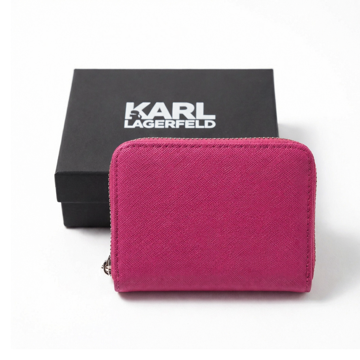 Karl Lagerfeld Paris Ikonik Sm Folded Zip Wallet Women - PNK - Pink