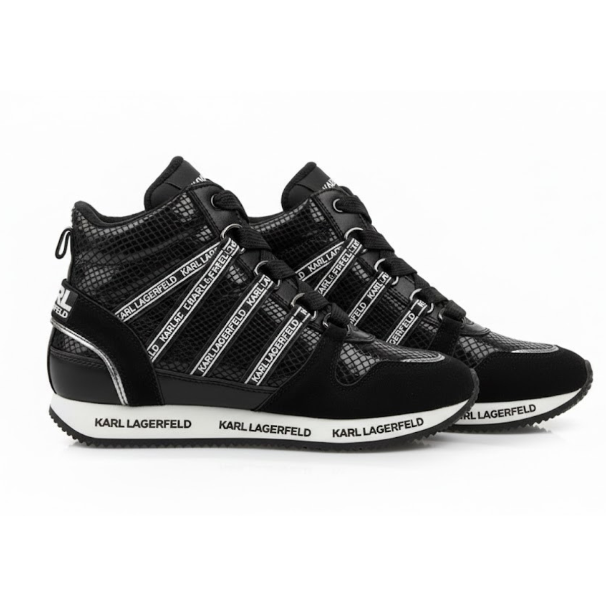 KARL LAGERFELD PARIS Isabelle High Top Sneakers Women - BLK - Black / 35