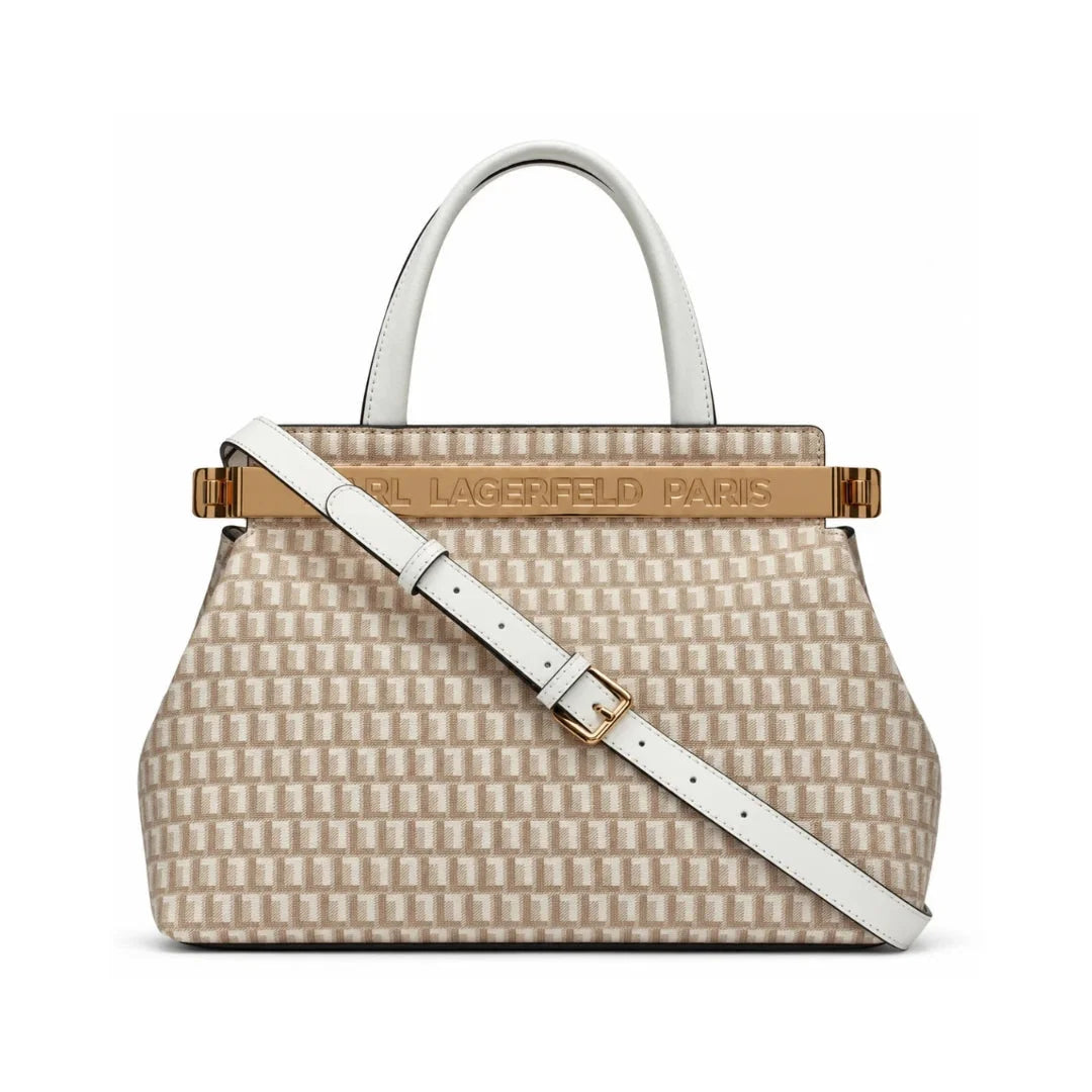 Karl Lagerfeld Paris Jacqueline Satchel Bag - BGE - Beige