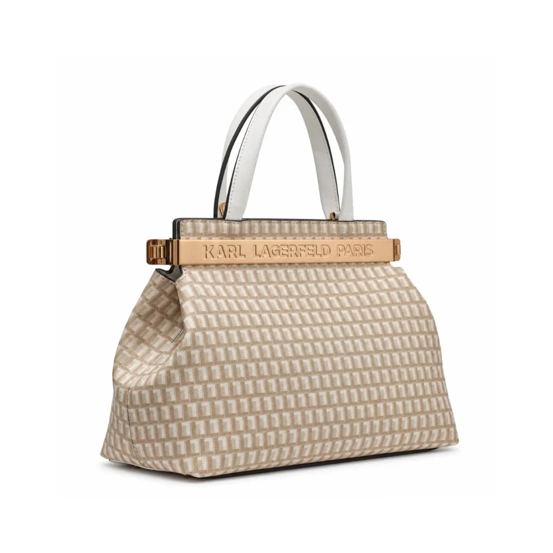 Karl Lagerfeld Paris Jacqueline Satchel Bag - BGE - Beige