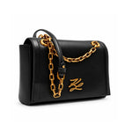 Karl Lagerfeld Paris K/Autograph Leather Shoulder Bag - BLK - Black