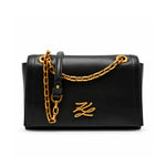 Karl Lagerfeld Paris K/Autograph Leather Shoulder Bag - BLK - Black