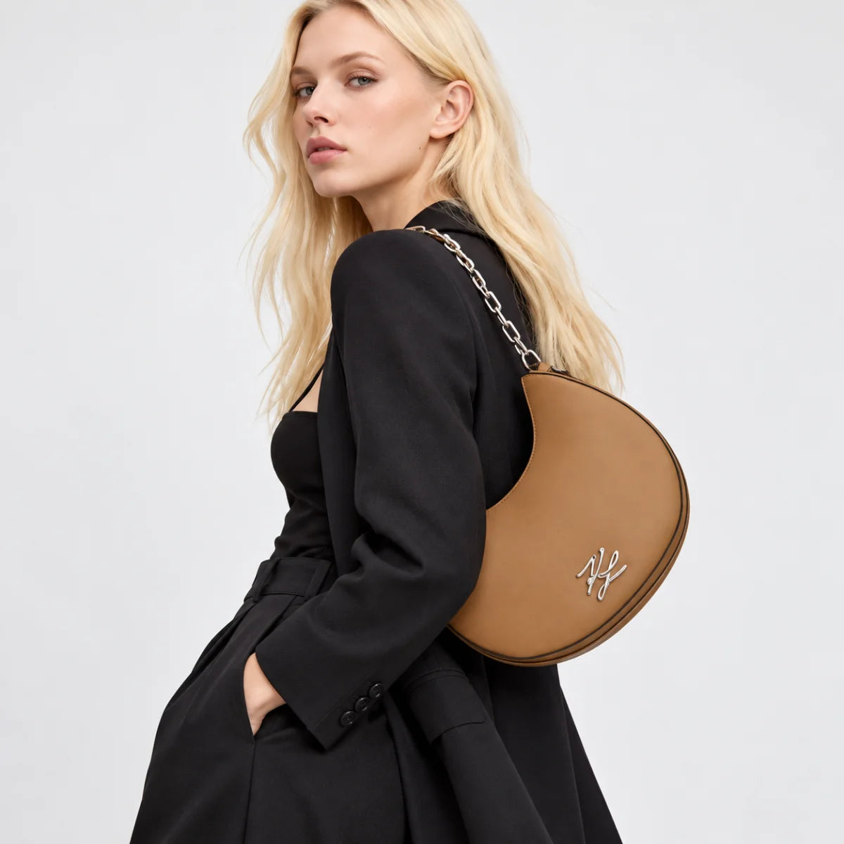 Karl Lagerfeld Paris K/Autograph Moon Shoulder Bag - BGDY - Burgundy