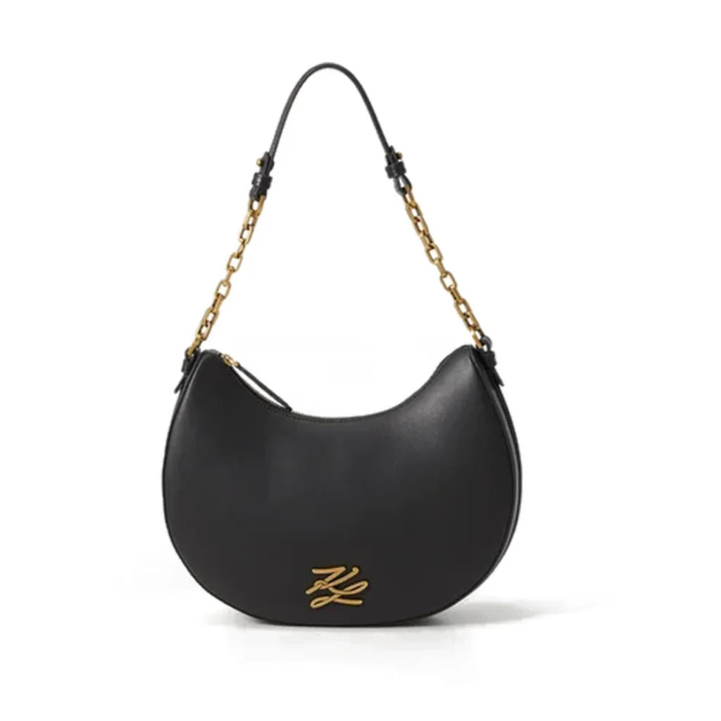 Karl Lagerfeld Paris K/Autograph Moon Shoulder Bag - BLK - Black