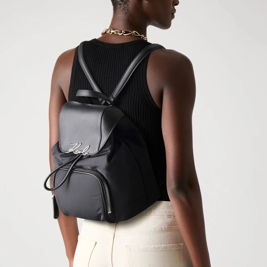 Karl Lagerfeld Paris K-Signature Backpack Bag Women BLK-KB119 - Black