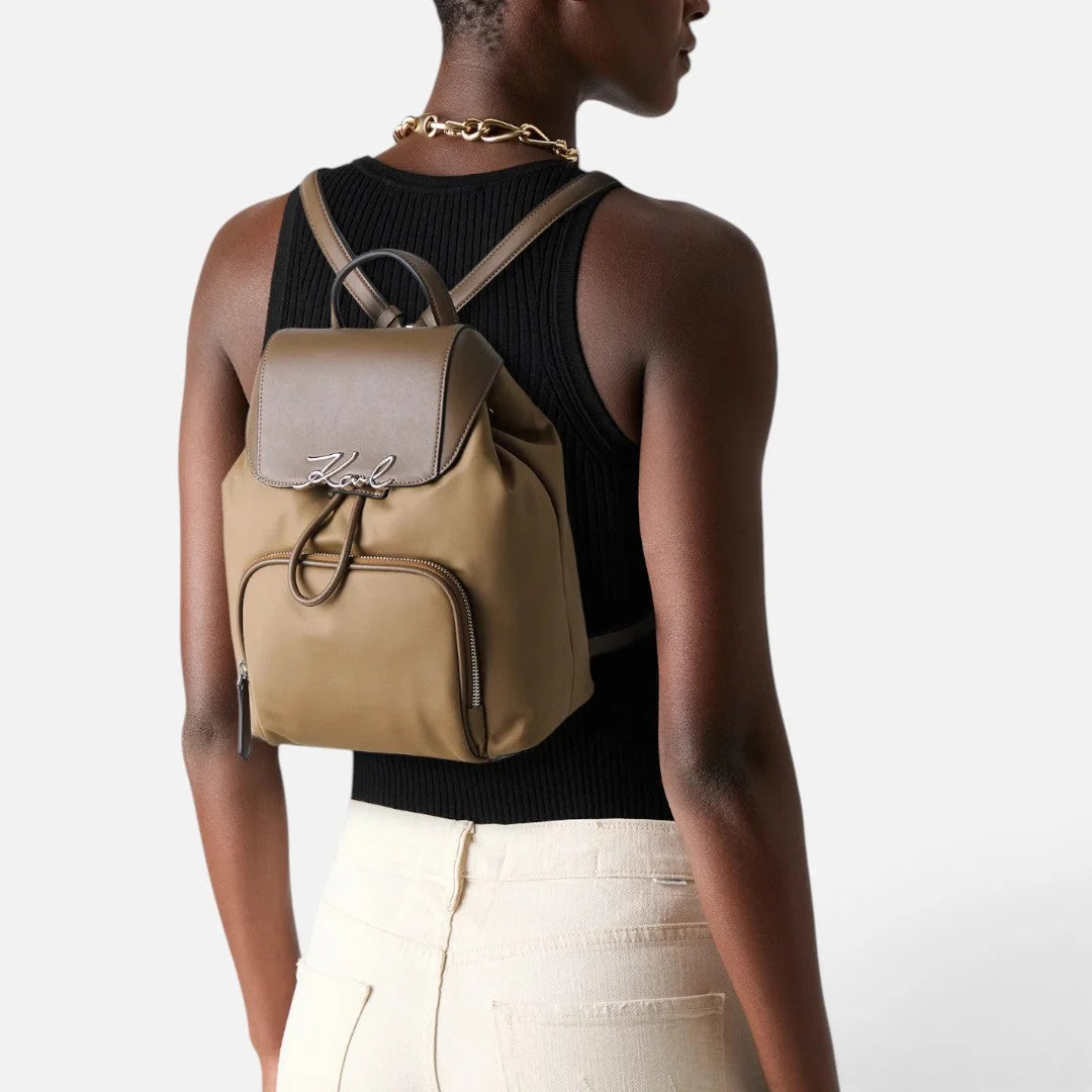 Karl Lagerfeld Paris K-Signature Backpack Bag Women TUP-KB118 - Taupe