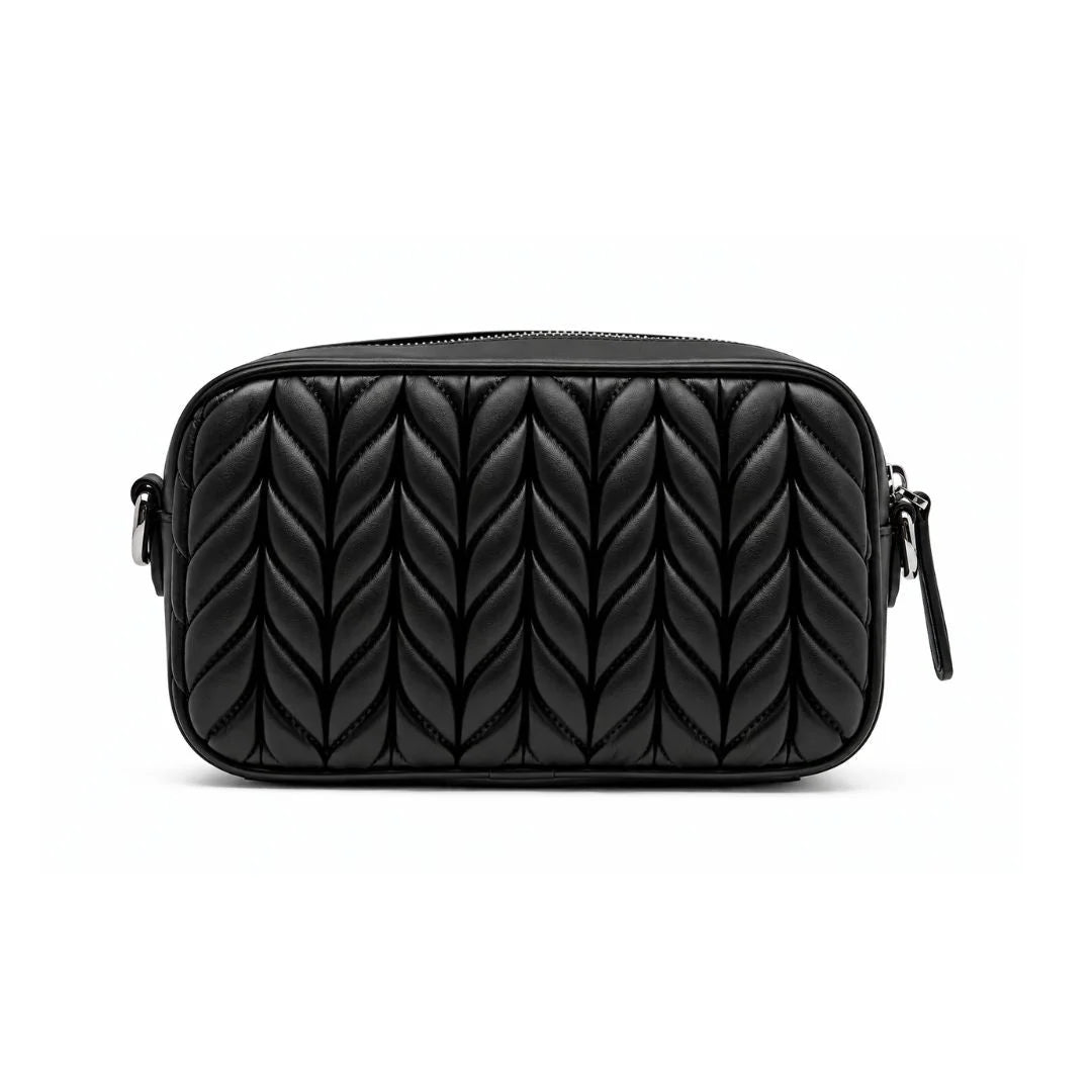 Karl Lagerfeld Paris K-Weave Quilted Crossbody Bag BLK-KB113 - Black