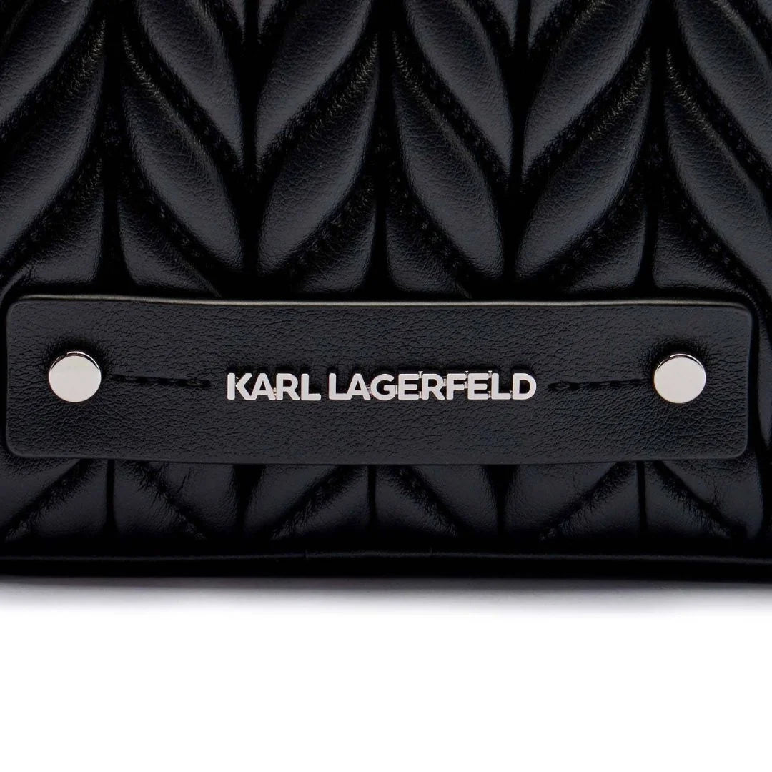 Karl Lagerfeld Paris K-Weave Quilted Crossbody Bag BLK-KB113 - Black