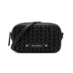 Karl Lagerfeld Paris K-Weave Quilted Crossbody Bag BLK-KB113 - Black