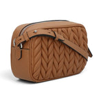 Karl Lagerfeld Paris K-Weave Quilted Crossbody Bag CAR-KB114 - Caramel