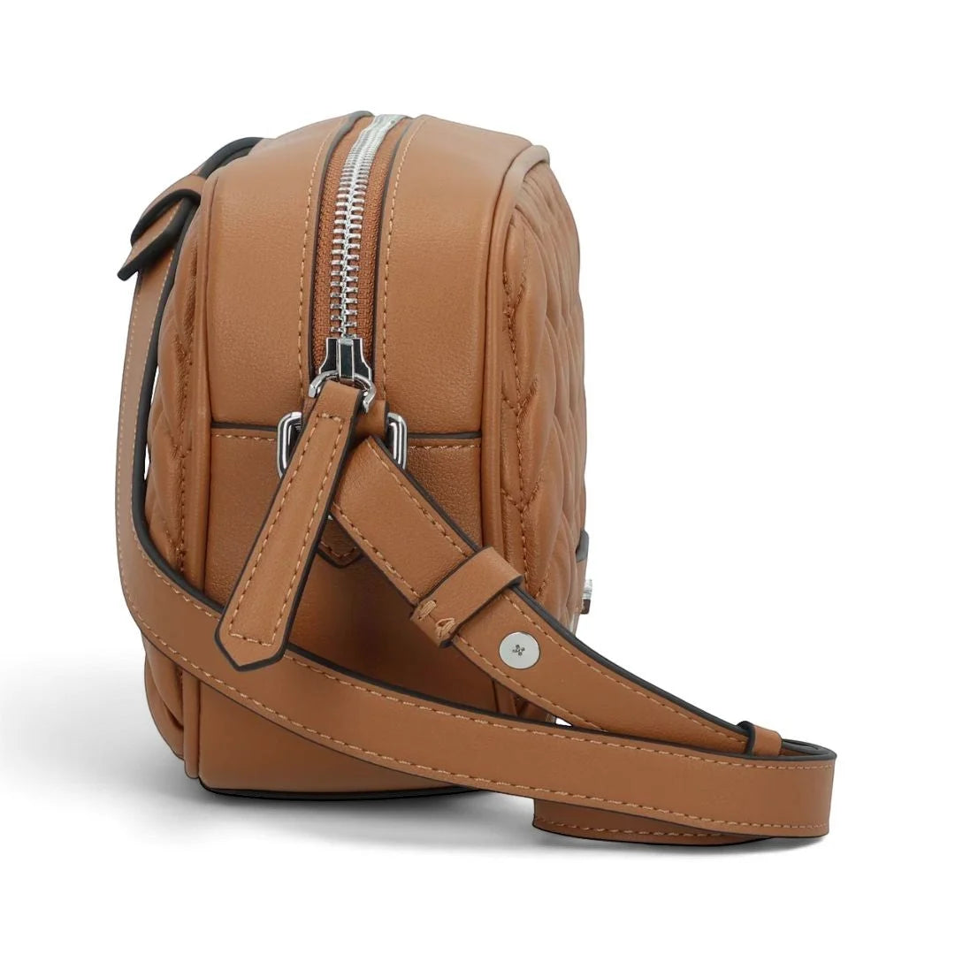 Karl Lagerfeld Paris K-Weave Quilted Crossbody Bag CAR-KB114 - Caramel