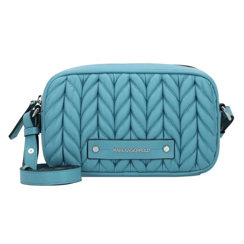 Karl Lagerfeld Paris K-Weave Quilted Crossbody Bag - CYN KB115 - Cyan