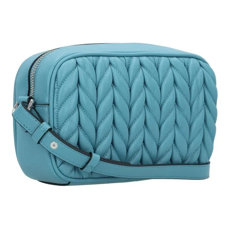 Karl Lagerfeld Paris K-Weave Quilted Crossbody Bag - CYN KB115 - Cyan