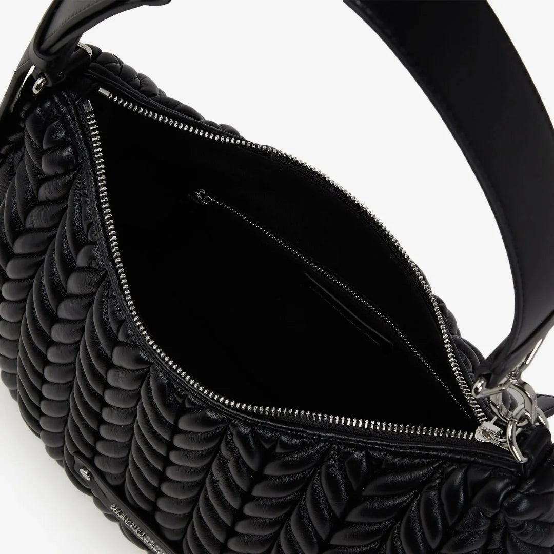 Karl Lagerfeld Paris K-Weave Quilted Shoulder Bag CAR-KB111 - Black