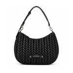 Karl Lagerfeld Paris K-Weave Quilted Shoulder Bag CAR-KB111 - Black