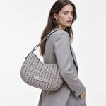 Karl Lagerfeld Paris K-Weave Quilted Shoulder Bag TUP-KB112 - Taupe