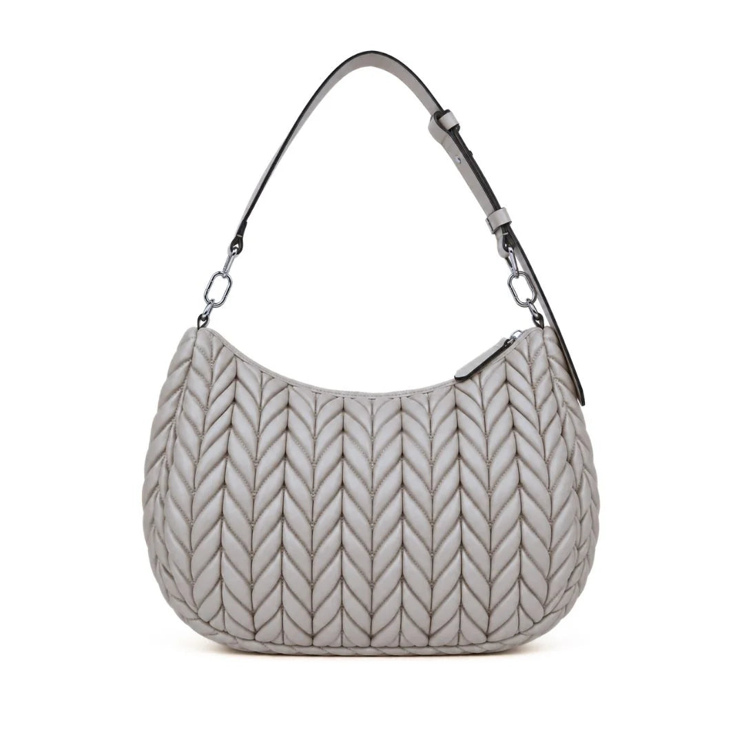 Karl Lagerfeld Paris K-Weave Quilted Shoulder Bag TUP-KB112 - Taupe