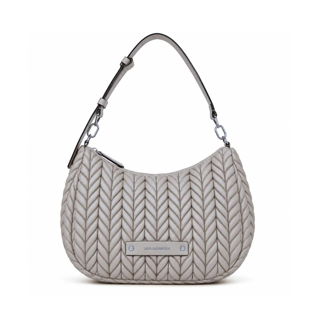 Karl Lagerfeld Paris K-Weave Quilted Shoulder Bag TUP-KB112 - Taupe