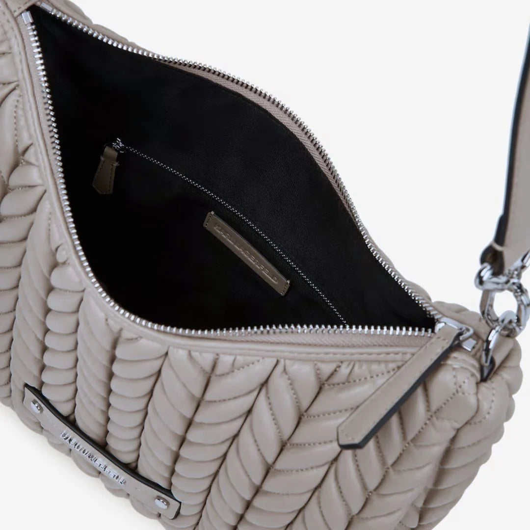 Karl Lagerfeld Paris K-Weave Quilted Shoulder Bag TUP-KB112 - Taupe