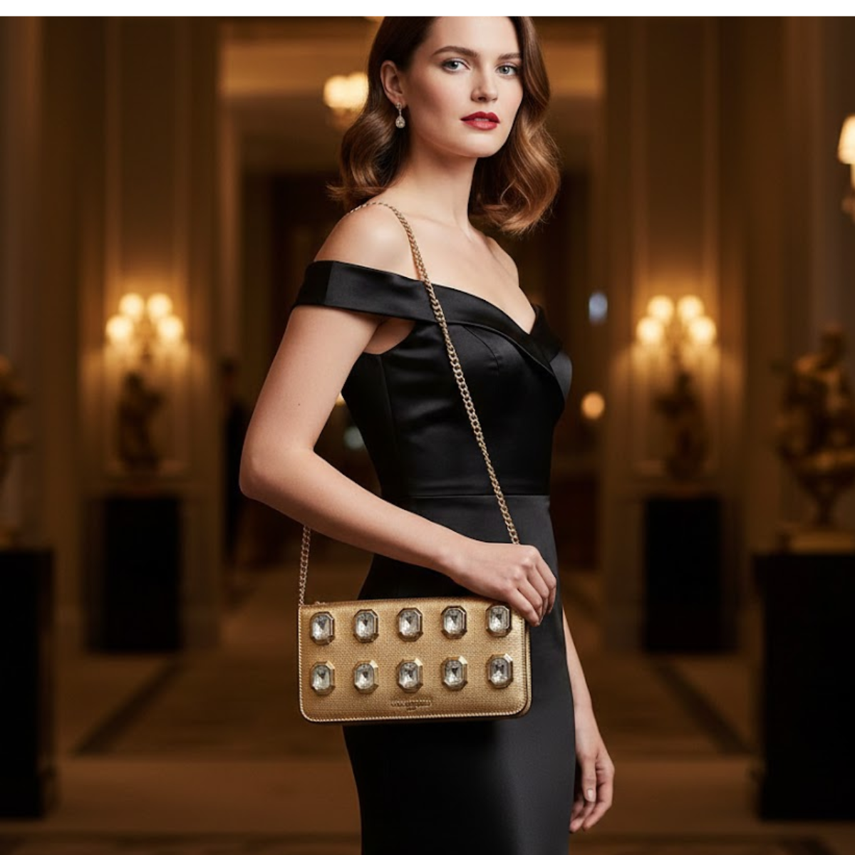 Karl Lagerfeld Paris Kosette Logo Crossbody Bag Women - GLD - Gold