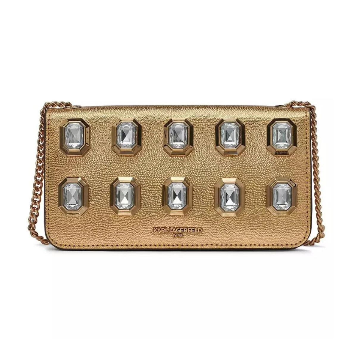 Karl Lagerfeld Paris Kosette Logo Crossbody Bag Women - GLD - Gold