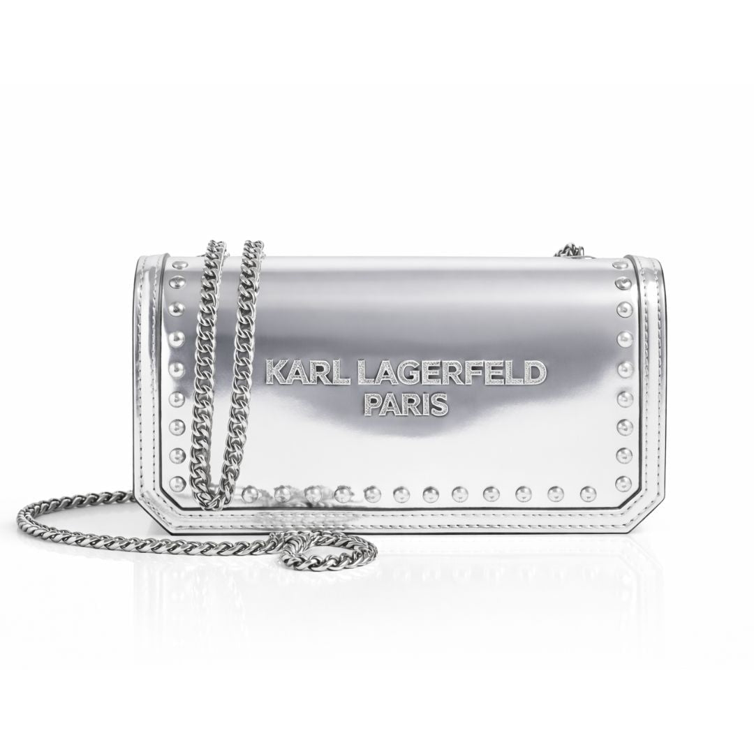 Karl Lagerfeld Paris Kosette Logo Crossbody Bag Women - SLV - Silver