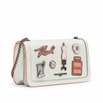 Karl Lagerfeld Paris Kosette Shoulder Bag with Oversized Fashion Bag Women - WHT - White