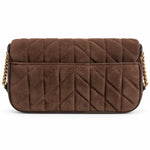Karl Lagerfeld Paris Lafayette Medium Suede Shoulder Bag Women - OBR - Dark Brown